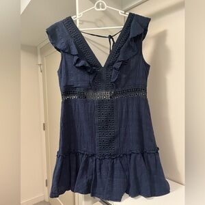 Francesca’s V neck denim colored mini dress